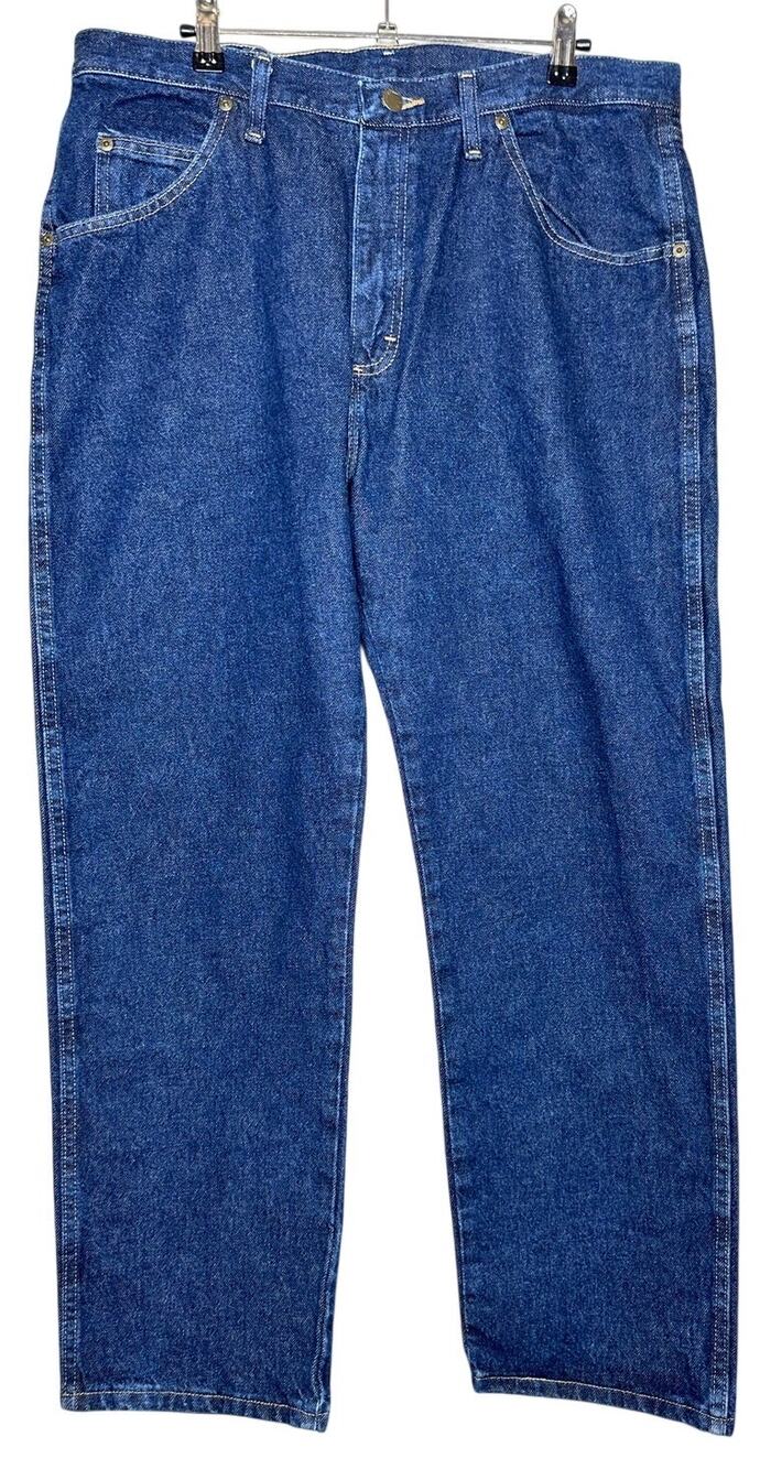 Wrangler Regular Fit Jeans Straight Leg Dark Wash Cowboy Denim Mens 36x29 NWT